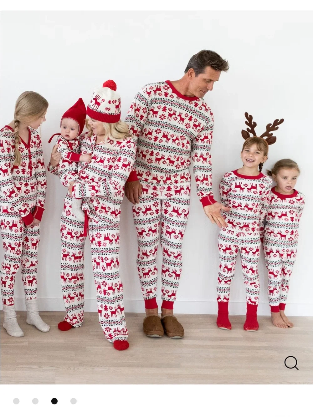 Hanna Andersson Red & White Holiday Dear Deer - Fair Isle Kids Pajama Set